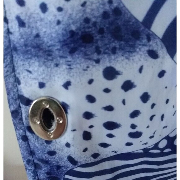 DENNIS BASSO Quilted Silk Jacket Womens Size 2x Blue Coat Outerwear Lined Jacket - Picture 7 of 11